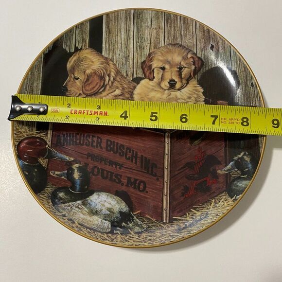 Anheuser Busch Collectors Plate "Buddies” By Marlowe Urdahl Puppies 1990 Vtg - Picture 2 of 5
